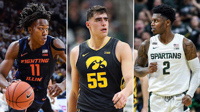 Big Ten players Ayo Dosunmu, Luka Garza and Rocket Watts